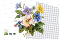Colorful bouquet of flowers clipart png Product Image 1