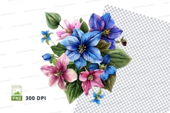 Vibrant flower bouquet clipart png Product Image 1