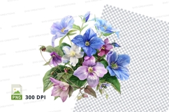 Beautiful bouquet of clematis flowers Product Image 1
