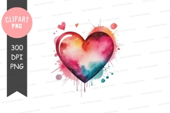 Colorful heart clipart png Product Image 1