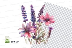 Watercolor flowers clipart png Product Image 1