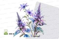 Purple floral bouquet clipart png Product Image 1