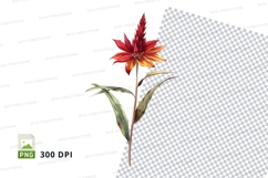 Vibrant red flower clipart png Product Image 1