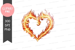 Fiery heart clipart png Product Image 1