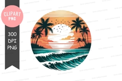 Tropical sunset clipart png Product Image 1