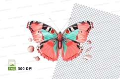 Vibrant butterfly with seashells clipart png Product Image 1