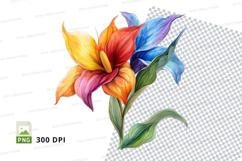 Colorful flowers clipart png Product Image 1