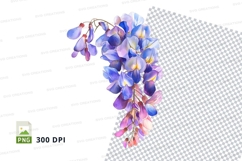 Beautiful wisteria flowers clipart png Product Image 1