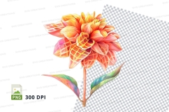 Vibrant dahlia flower clipart png Product Image 1