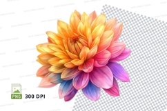 Vibrant flower clipart png Product Image 1