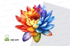 Rainbow flower clipart png Product Image 1