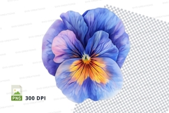 Blue and pink pansy clipart png Product Image 1