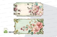 Floral vintage labels clipart png Product Image 1