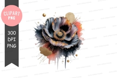Elegant dark flower with gold accents Product Image 1