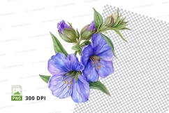 Blue flowers clipart png Product Image 1