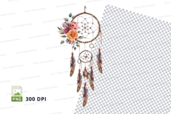 Dreamcatcher with flowers and feathers Product Image 1