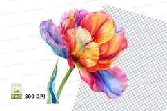 Colorful tulip clipart png Product Image 1