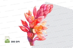 Vibrant tropical flowers clipart png Product Image 1