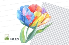 Colorful tulips clipart png Product Image 1