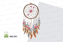 Dreamcatcher with flowers and feathers Product Image 1