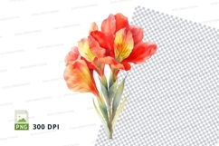 Vibrant red and orange flowers clipart png Product Image 1