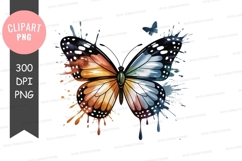 Colorful butterfly clipart png Product Image 1
