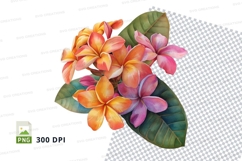 Vibrant tropical flowers clipart png Product Image 1