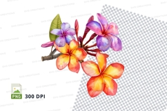 Vibrant tropical flowers clipart png Product Image 1