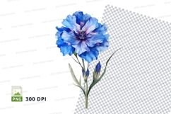 Blue flower clipart png Product Image 1