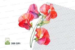 Vibrant flower bouquet clipart png Product Image 1