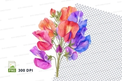 Colorful flower bouquet clipart png Product Image 1