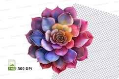 Colorful succulent clipart png Product Image 1