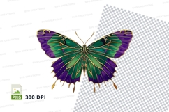 Stained glass butterfly clipart png Product Image 1