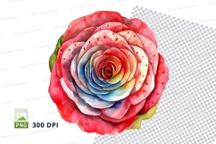 Rainbow rose clipart png Product Image 1
