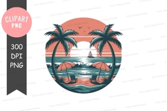 Tropical beach sunset png Product Image 1