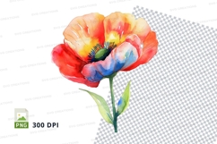 Colorful poppy flower clipart png Product Image 1