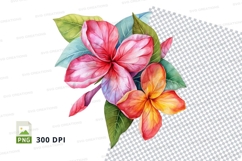 Vibrant tropical flowers clipart png Product Image 1
