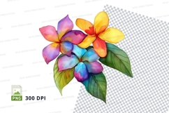 Vibrant tropical flowers clipart png Product Image 1