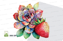 Colorful succulent bouquet with strawberry Product Image 1