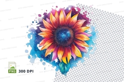 Colorful sunflower clipart png Product Image 1