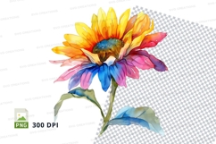 Colorful sunflower clipart png Product Image 1
