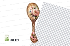 Floral spoon clipart png Product Image 1