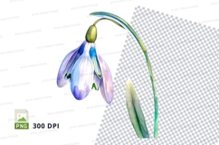 Delicate blue flower clipart png Product Image 1
