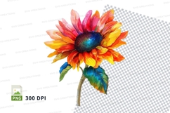 Colorful sunflower clipart png Product Image 1