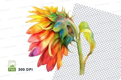 Colorful sunflower clipart png Product Image 1
