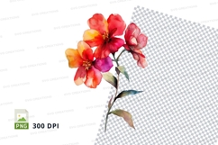 Vibrant watercolor flowers clipart png Product Image 1