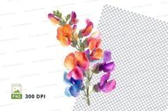 Vibrant flower bouquet clipart png Product Image 1