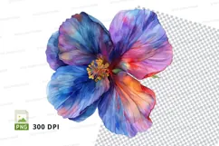 Colorful hibiscus flower clipart png Product Image 1