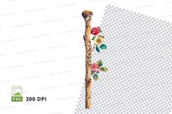 Decorative branch with flowers clipart png Product Image 1