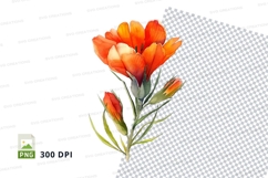 Vibrant orange flower clipart png Product Image 2